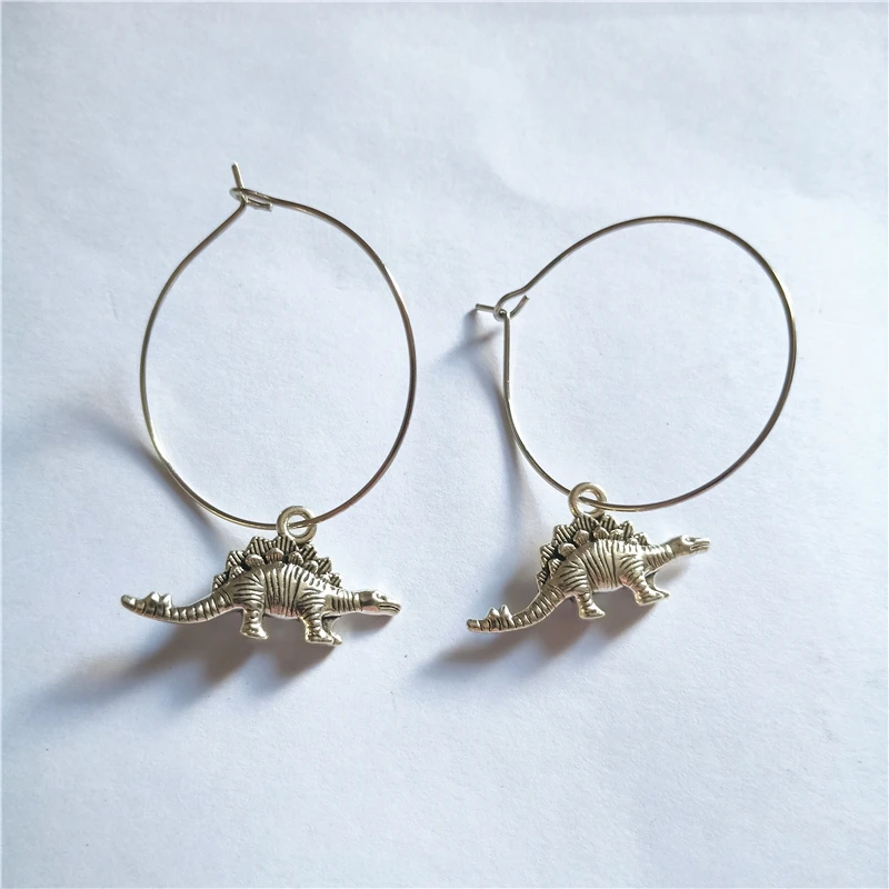 

Dinosaur Hoop Earrings 3cm Hoop, Gothic Hoop Earrings, Creative Halloween Gift, Statement Earrings, Cool Earrings