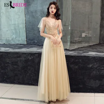 Long Champagne Evening Gowns 2019 ES2670-1 New Arrival Elegant A-Line Casual Lace Dress Party Formal with Sleeve Robe De Soiree
Long Champagne Evening Gowns 2019 ES2670-1 New Arrival Elegant A-Line Casual Lace Dress Party Formal with Sleeve Robe De Soiree
