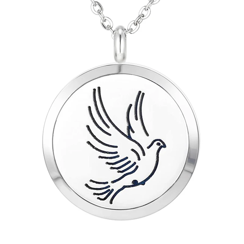 028 Essential Oil Diffuser Locket Pendant Necklace