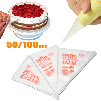 100/50pcs Top Disposable Piping Bag Clear Icing Fondant Cake Cream Decorating Pastry Tip Tool
100/50pcs Top Disposable Piping Bag Clear Icing Fondant Cake Cream Decorating Pastry Tip Tool
