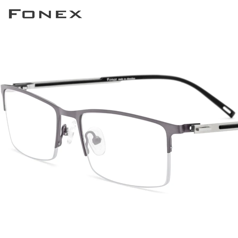 FONEX Alloy Glasses Semi Rimless Half Square Myopia Prescription Eyeglasses Frame Men 2019 New Optical Screwless Eyewear 9858
FONEX Alloy Glasses Semi Rimless Half Square Myopia Prescription Eyeglasses Frame Men 2019 New Optical Screwless Eyewear 9858