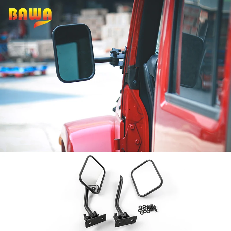 

BAWA Car Rearview Mirror for Jeep Wrangler 1987+ Adjustment Blind Spot for Jeep Wrangler YJ TJ JK JL 2007-2018