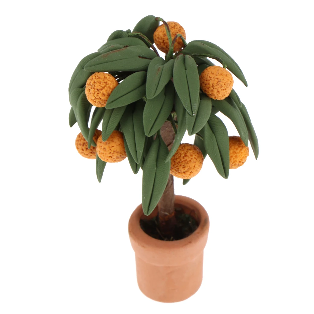 1:12 Dollhouse Miniature Simulation Plant in Pot Garden Outdoor Flowerpot Plant (Tangerine Tree) 1:12 Dollhouse Miniature Simulation Plant in Pot Garden Outdoor Flowerpot Plant (Tangerine Tree)