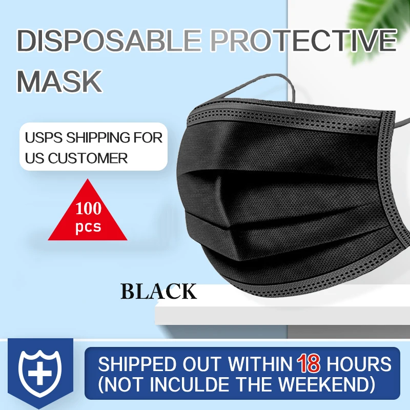 100PCS YIGANERJING US Ship Within 24h Dropshipping Personal Disposable BLACK Face Mask Mouth Cover One-time medical mask
100PCS YIGANERJING US Ship Within 24h Dropshipping Personal Disposable BLACK Face Mask Mouth Cover One-time medical mask