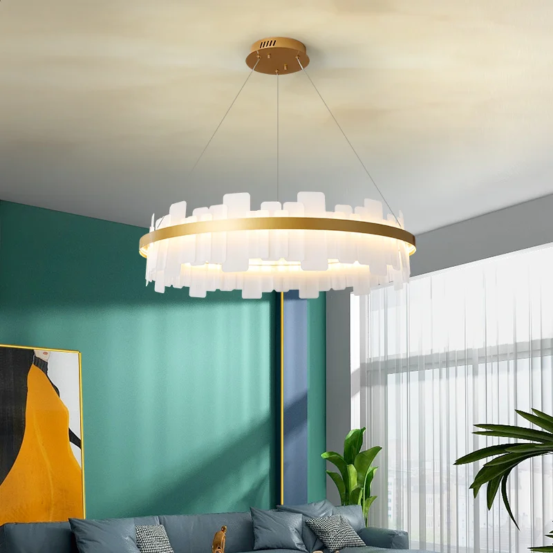 Modern Led Chandelier Simple Acrylic Lampshade With Remote Control Dimming Light Golden Round Restaurant Lighting Fixtures
Modern Led Chandelier Simple Acrylic Lampshade With Remote Control Dimming Light Golden Round Restaurant Lighting Fixtures