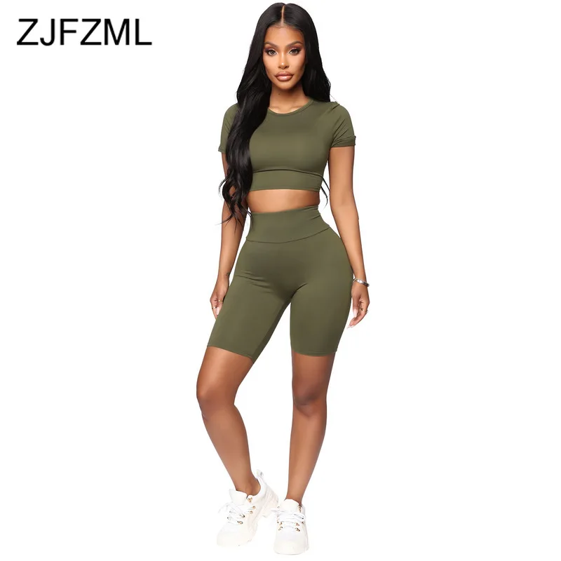 Solid Sportswear 2 Piece Set Womens Clothing Round Neck Short Sleeve Back Cross Lace Up Crop Top and Bodycon Shorts Club Outfits
Solid Sportswear 2 Piece Set Womens Clothing Round Neck Short Sleeve Back Cross Lace Up Crop Top and Bodycon Shorts Club Outfits