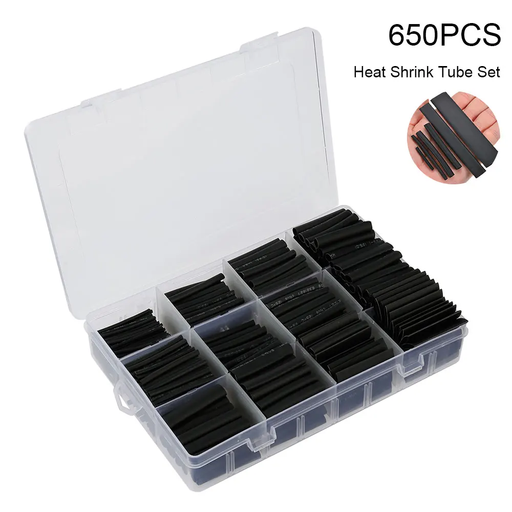 650pcs Black Polyolefin ShrinkingTube Assorted Heat Shrink Insulated Sleeving Set for Cable Connection Corrosion Protection
650pcs Black Polyolefin ShrinkingTube Assorted Heat Shrink Insulated Sleeving Set for Cable Connection Corrosion Protection