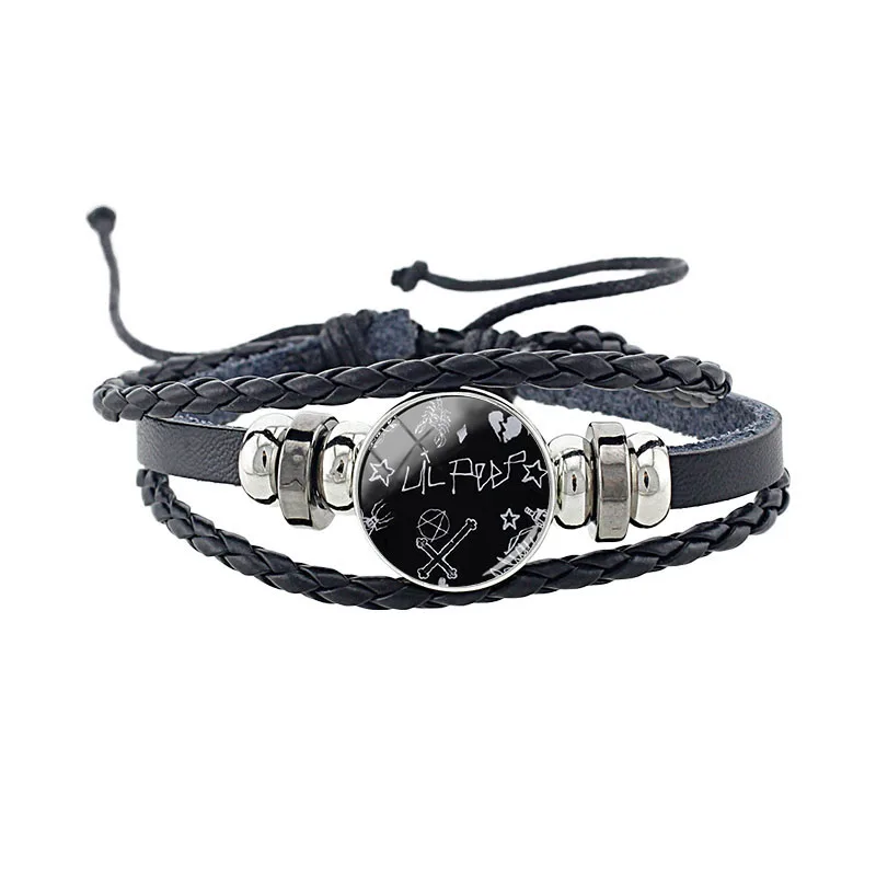 Черный кожаный браслет JWEIJIAO Lil Peep 18 мм круглые металлические украшения в стиле