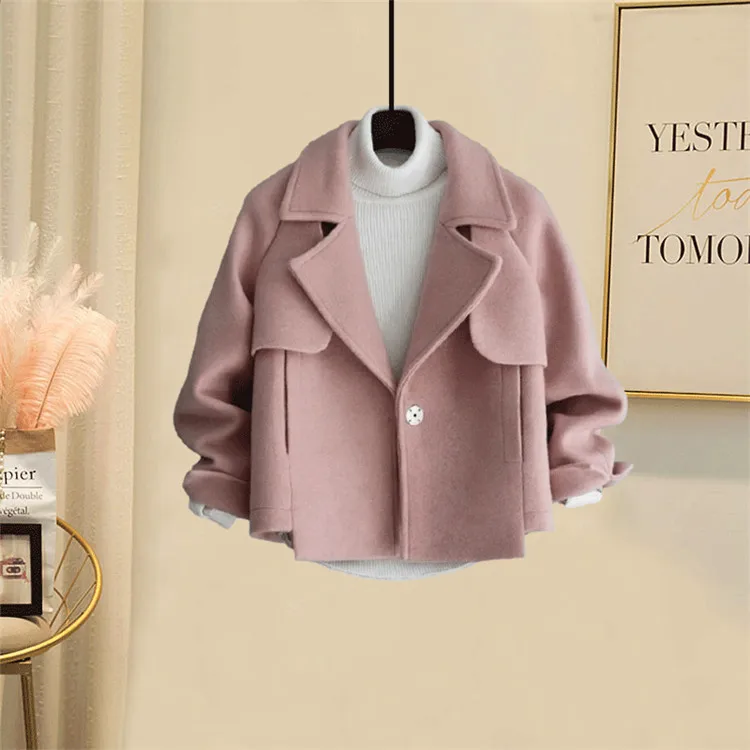 Woollen Jacket Women's Autumn Winter Korean Version of Solid Color Slim Long-sleeved Lapel Short Nizi Coat Temperament Commuting 3 Mallzona Hfdf46e8d83654ebfb950caf7643d733d4 Woollen Jacket Women's Autumn Winter Korean Version of Solid Color Slim Long-sleeved Lapel Short Nizi Coat Temperament Commuting Mallzona