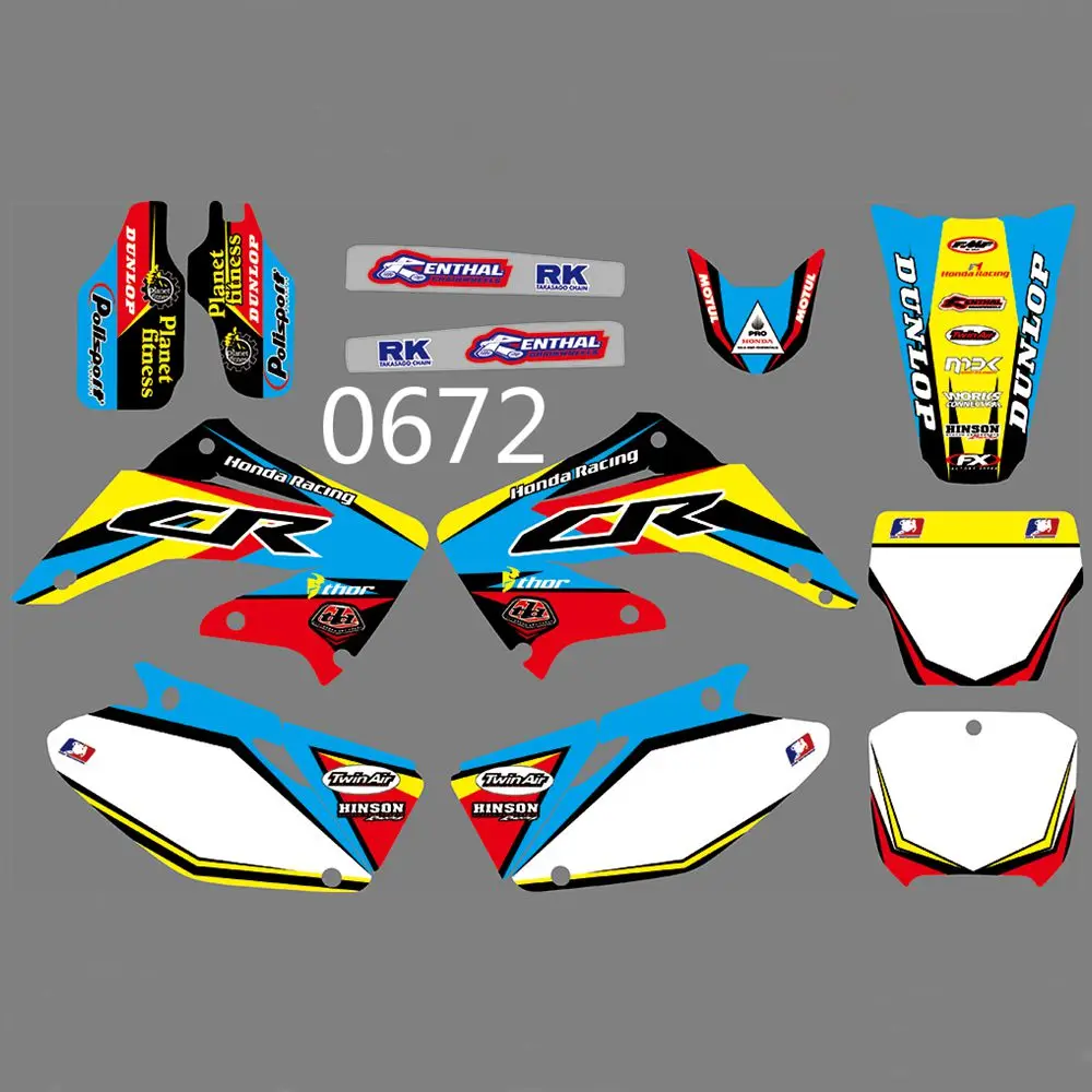Full Graphics Decals Stickers Kit Custom Number Name Glossy Stickers Waterproof for HONDA CR125 CR250 2002-2012
Full Graphics Decals Stickers Kit Custom Number Name Glossy Stickers Waterproof for HONDA CR125 CR250 2002-2012