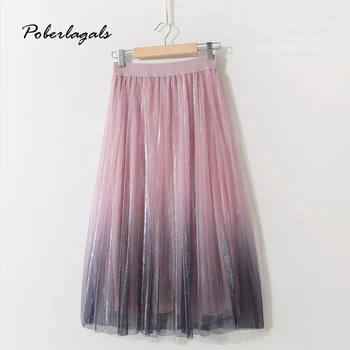 Autumn summer women skirt High waist Gradient reflective mesh gauze pleated skirt women retro slim pleated mid-length skirt
Autumn summer women skirt High waist Gradient reflective mesh gauze pleated skirt women retro slim pleated mid-length skirt