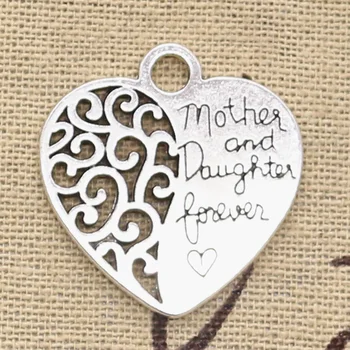 3pcs Charms Heart Mother Daughter Forever 27x28mm Antique Silver Color Plated Pendants Making DIY Handmade Tibetan Finding
3pcs Charms Heart Mother Daughter Forever 27x28mm Antique Silver Color Plated Pendants Making DIY Handmade Tibetan Finding