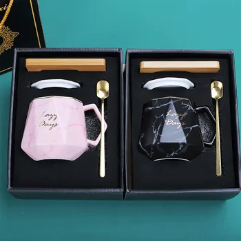 Nordic Diamond Ceramic Coffee Mug Creative Marble Cup with Lid Spoon 430ml Large Capacity Household Milk Breakfast Cups and Mugs
Nordic Diamond Ceramic Coffee Mug Creative Marble Cup with Lid Spoon 430ml Large Capacity Household Milk Breakfast Cups and Mugs