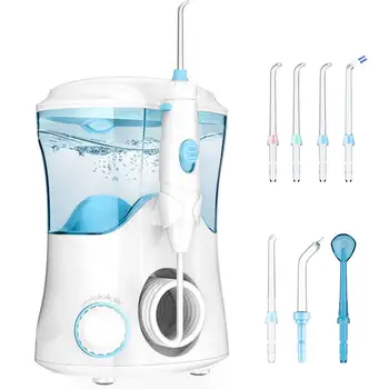 Water Flosser Electric Dental Ultra Pulse Pressure Countertop For Family 600 ML Capacity with 7 Jet Tips FDA Approved
Water Flosser Electric Dental Ultra Pulse Pressure Countertop For Family 600 ML Capacity with 7 Jet Tips FDA Approved