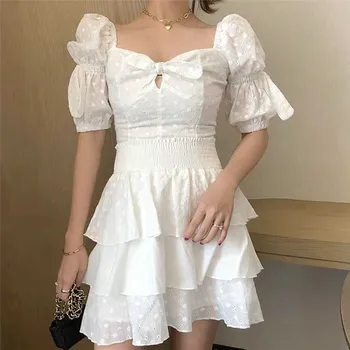 CBAFU designer runway 2 piece set bow tie embroidery puff sleeve short top elastic waist cake skirt suit ruffles summer set F337
CBAFU designer runway 2 piece set bow tie embroidery puff sleeve short top elastic waist cake skirt suit ruffles summer set F337