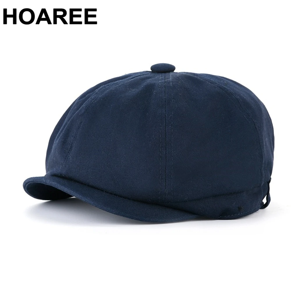 HOAREE Navy Newsboy Cap Men Cotton Octagonal Cap Male Spring Summer British Style Solid Spring Autumn Flat Cap
HOAREE Navy Newsboy Cap Men Cotton Octagonal Cap Male Spring Summer British Style Solid Spring Autumn Flat Cap