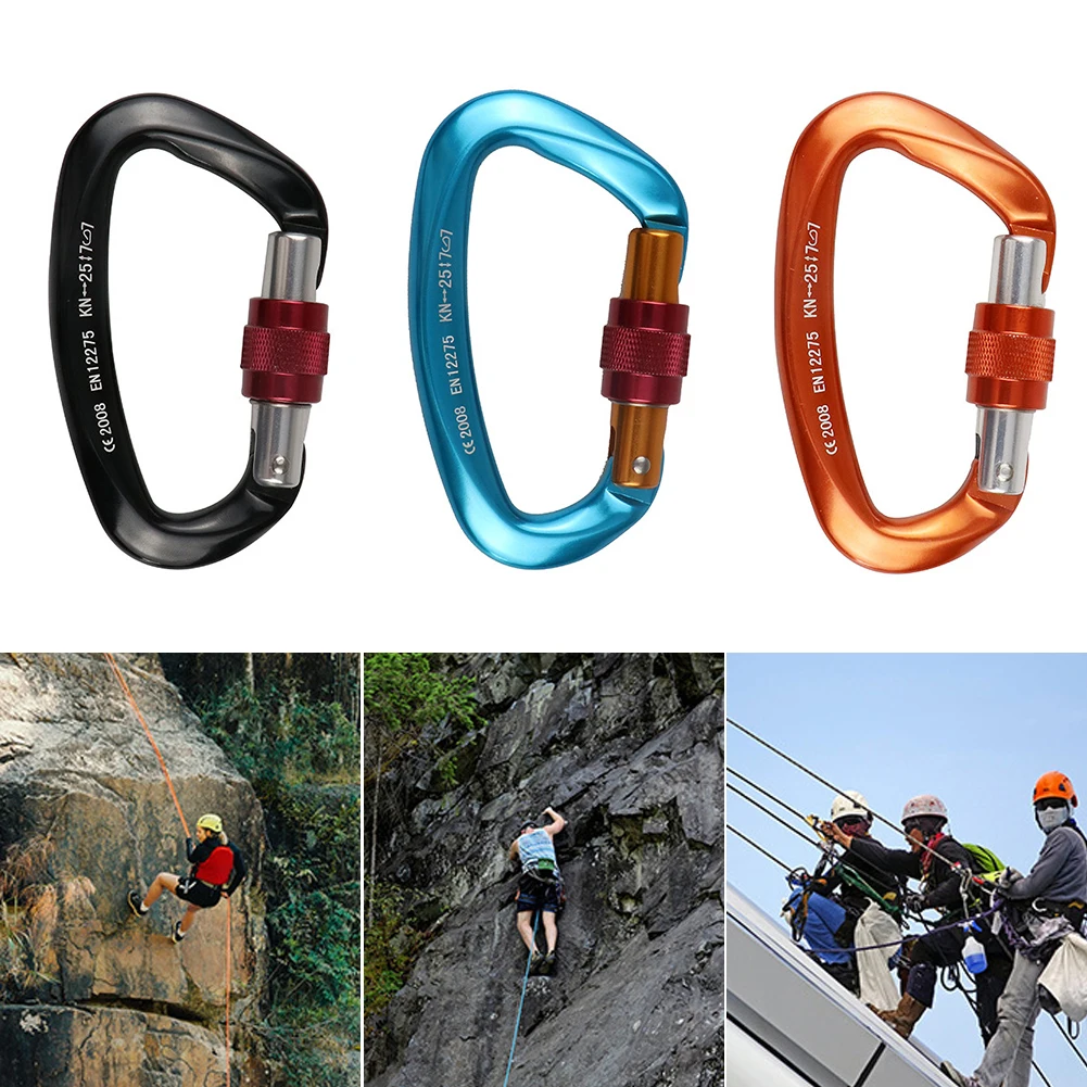 12/25KN Carabiner D Shape Professional Rock Climbing Buckle Security Safety Master Lock Outdoor Mountaineering Caving Equipments
12/25KN Carabiner D Shape Professional Rock Climbing Buckle Security Safety Master Lock Outdoor Mountaineering Caving Equipments
