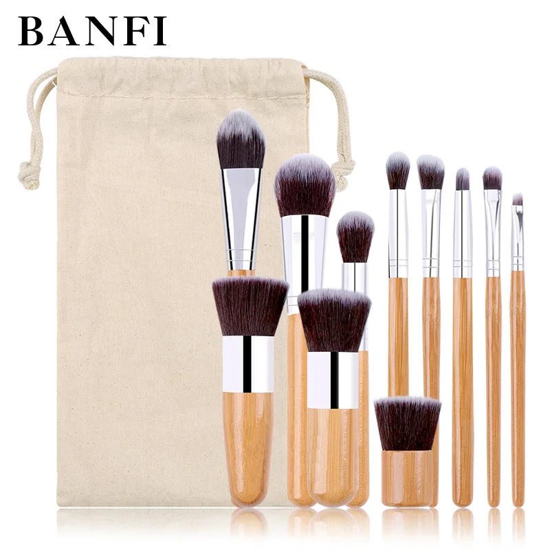 11pcs Natural bamboo makeup brush Set High Quality Foundation Blending Cosmetic Make Up Tool Set With Cotton Bag
11pcs Natural bamboo makeup brush Set High Quality Foundation Blending Cosmetic Make Up Tool Set With Cotton Bag