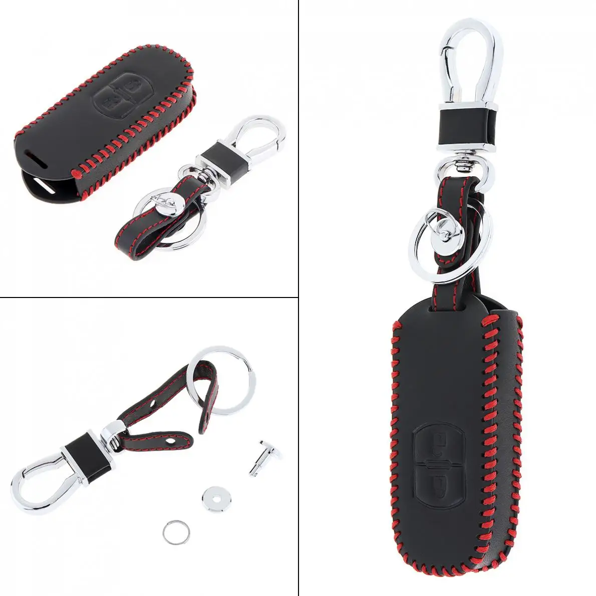 2 Buttons Hand Sewed Leather Car Key Cover Protector Holder with Hanging Buckle Fit for Mazda Intelligent 2 Key New
2 Buttons Hand Sewed Leather Car Key Cover Protector Holder with Hanging Buckle Fit for Mazda Intelligent 2 Key New