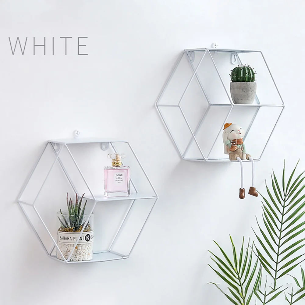 Wall Shelf Simple Wrought Iron Hexagonal Living Room Bedroom Wall Decoration Storage Finishing Rack
Wall Shelf Simple Wrought Iron Hexagonal Living Room Bedroom Wall Decoration Storage Finishing Rack