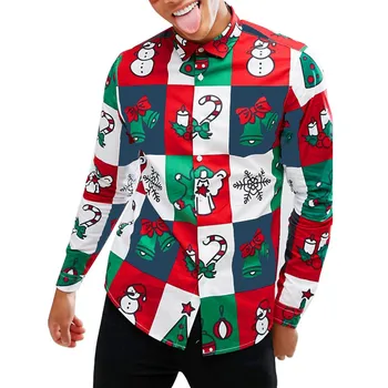 Patchwork Merry Christmas Men Shirt Snowman Printed Christmas Mens Shirts Long Streetwear Spring Autumn Top Blouse Chemise Homme
Patchwork Merry Christmas Men Shirt Snowman Printed Christmas Mens Shirts Long Streetwear Spring Autumn Top Blouse Chemise Homme