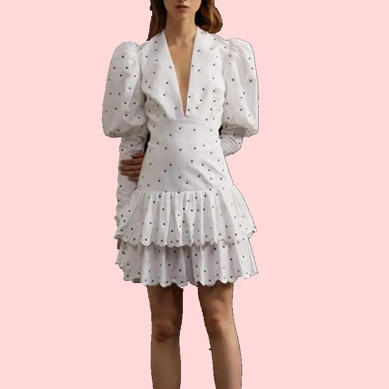 2019 Summer New Polka Dot Dress For Women V Neck Puff Sleeve High Waist Ruffles Mini Dresses
2019 Summer New Polka Dot Dress For Women V Neck Puff Sleeve High Waist Ruffles Mini Dresses