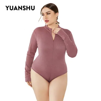 YUANSHU Plus Size Zipper Bodysuit Women Stand Collar Striped Elastic Skinny Bodysuits XL-5XL Large Size Women Clothes
YUANSHU Plus Size Zipper Bodysuit Women Stand Collar Striped Elastic Skinny Bodysuits XL-5XL Large Size Women Clothes