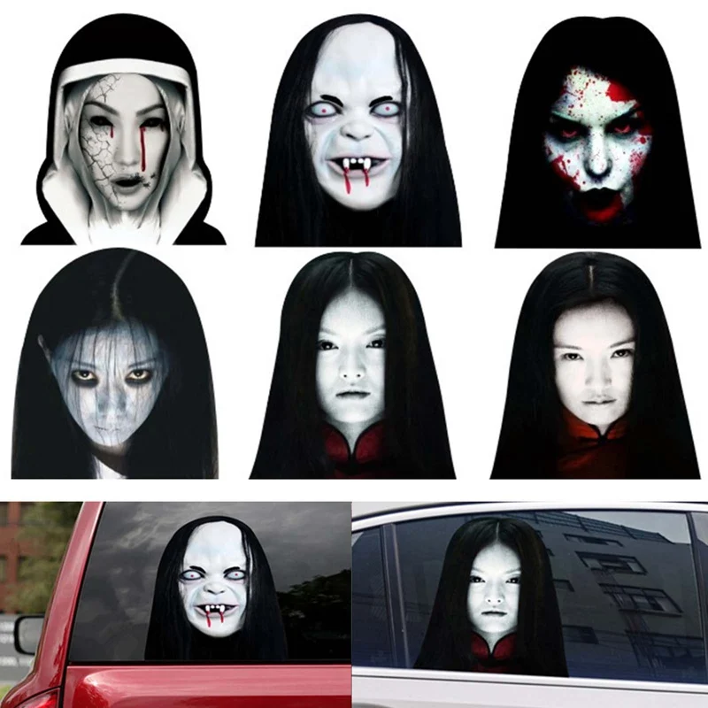 Horror Ghost Face Car Rear Window Sticker Creative Decal Decor Night High Light Beam Warning Reflective Stickers Car Styling
Horror Ghost Face Car Rear Window Sticker Creative Decal Decor Night High Light Beam Warning Reflective Stickers Car Styling