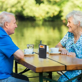 Mini Radio Portable AM/FM Dual Band Stereo Pocket Radio Receiver with LCD Display Clock and Preset Memory Function
Mini Radio Portable AM/FM Dual Band Stereo Pocket Radio Receiver with LCD Display Clock and Preset Memory Function