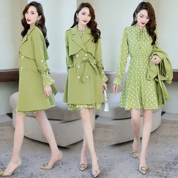 Dot Print Trench Coat Dress 2020 New Women's Early Autumn Temperament Two-piece Spring And Autumn Trench Coat Suit
Dot Print Trench Coat Dress 2020 New Women's Early Autumn Temperament Two-piece Spring And Autumn Trench Coat Suit