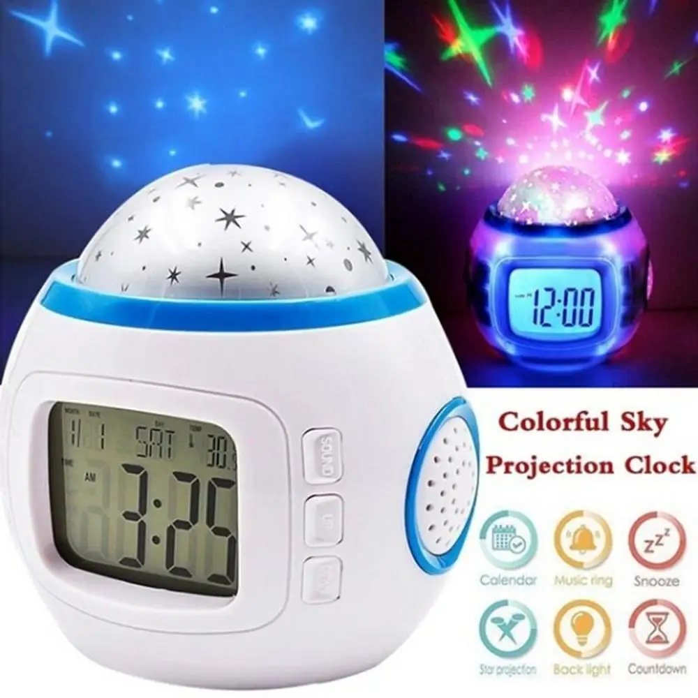 Colorful Projection Alarm Clock Star Sky Night Light LED Magic Digital Projection Starry Alarm Clock Time Home Table Decor Gift
Colorful Projection Alarm Clock Star Sky Night Light LED Magic Digital Projection Starry Alarm Clock Time Home Table Decor Gift