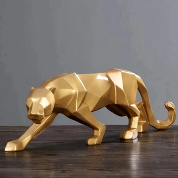 Modern Abstract Gold Leopard Resin Sculpture Geometric Resin Leopard Statue Crafts Wild Animal Art Decoration Gift 
Modern Abstract Gold Leopard Resin Sculpture Geometric Resin Leopard Statue Crafts Wild Animal Art Decoration Gift