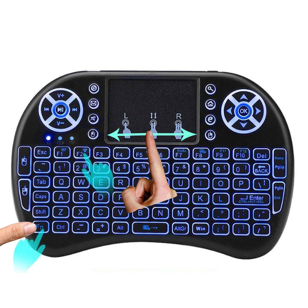 Wireless RGB keyboard multimedia remote control and game control touch mechanical keyboard suitable for PC Android smart TV box
Wireless RGB keyboard multimedia remote control and game control touch mechanical keyboard suitable for PC Android smart TV box