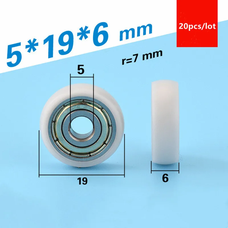 20pcs sphere arc Plastic coated bearing 625ZZ 5*19*6mm POM nylon pulley roller track wheel bore 5mm diameter 15mm
20pcs sphere arc Plastic coated bearing 625ZZ 5*19*6mm POM nylon pulley roller track wheel bore 5mm diameter 15mm