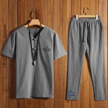Men's Summer Fashion Casual Printing Cotton-Hemp Short Sleeve Long Pants Suit Male Suit Tracksuit 1.17
Men's Summer Fashion Casual Printing Cotton-Hemp Short Sleeve Long Pants Suit Male Suit Tracksuit 1.17
