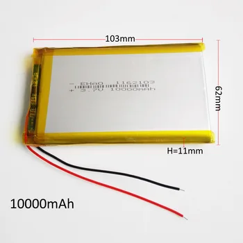 3.7V 10000mAh Lithium Polymer Rechargeable Battery Li-Po For GPS PSP DVD Power bank 9" 11" PAD Tablet PC laptop nootbook 1162103 
3.7V 10000mAh Lithium Polymer Rechargeable Battery Li-Po For GPS PSP DVD Power bank 9" 11" PAD Tablet PC laptop nootbook 1162103