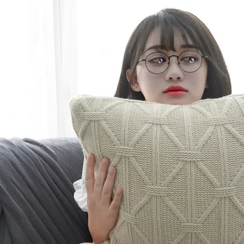 Nordic Gray Knitted Cushion Cover Braiding Geometric Pillow Cover Simple Design Home Sofa Modern Decor Pillow Case 45*45cm
Nordic Gray Knitted Cushion Cover Braiding Geometric Pillow Cover Simple Design Home Sofa Modern Decor Pillow Case 45*45cm