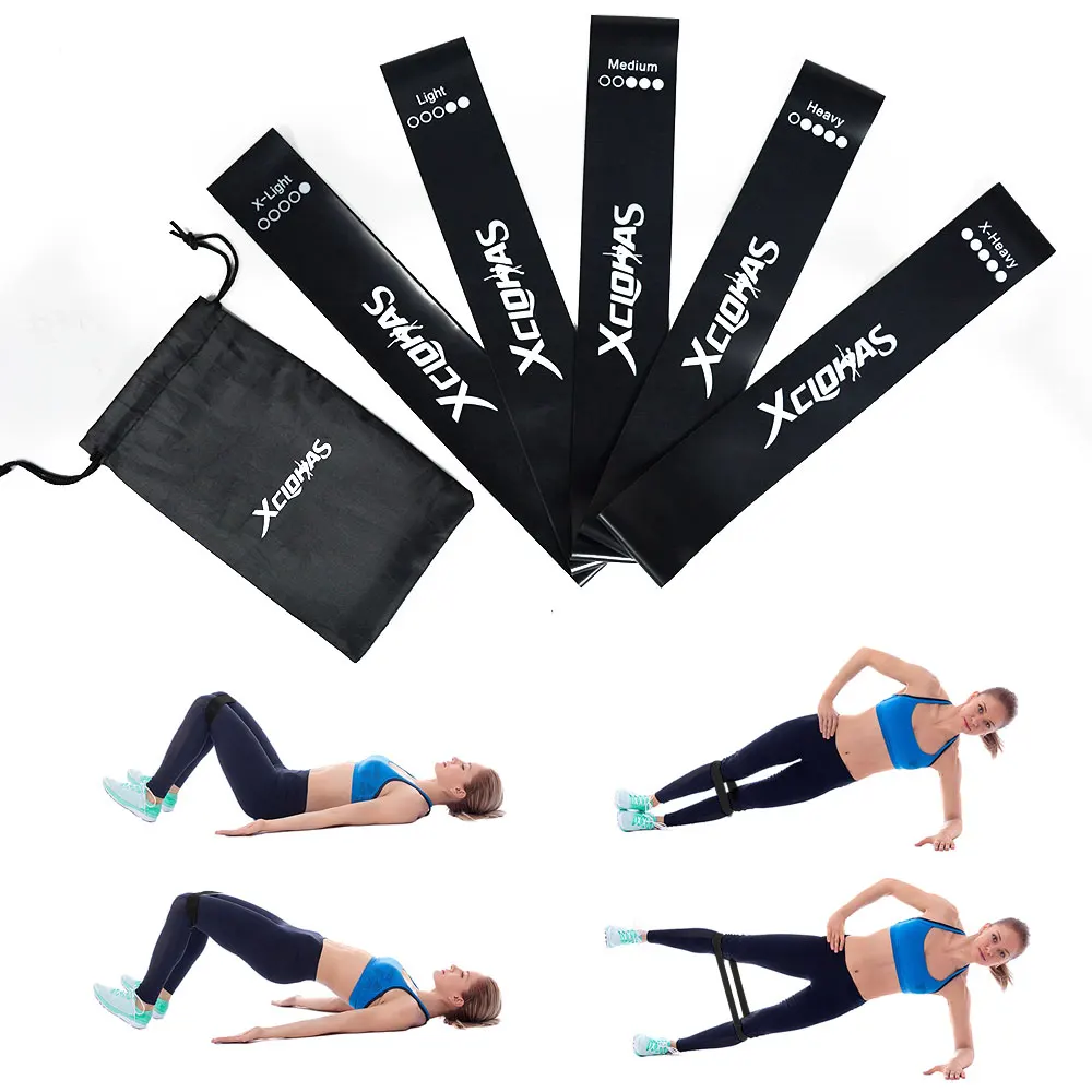XC LOHAS Fitness Equipment Unisex Resistance Bands Set 5 Level 10-50LBS Gym Training Yoga Pilates Rubber Loops Workout Expander (13)