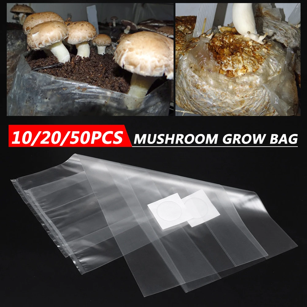 50/20/10PCS Mushroom Strain Growing Bag Edible Fungus Cultivation Bag Horticultural Planting Bag PVC High Temperature Resistant
50/20/10PCS Mushroom Strain Growing Bag Edible Fungus Cultivation Bag Horticultural Planting Bag PVC High Temperature Resistant