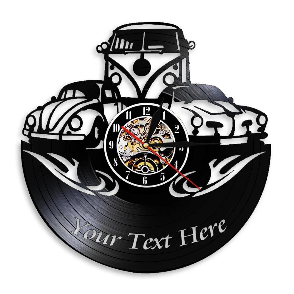 Camper Van Home Decor Wall Clock Personalised Logo Custom Your Name Campervan Comic Car Vinyl Record Wall Clock Gift For Kids 
Camper Van Home Decor Wall Clock Personalised Logo Custom Your Name Campervan Comic Car Vinyl Record Wall Clock Gift For Kids