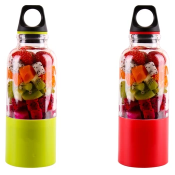 2 Pcs 500Ml Portable Juicer Cup USB Rechargeable Electric Automatic Bingo Juice Tools Mixer Bottle Red & Green
2 Pcs 500Ml Portable Juicer Cup USB Rechargeable Electric Automatic Bingo Juice Tools Mixer Bottle Red & Green