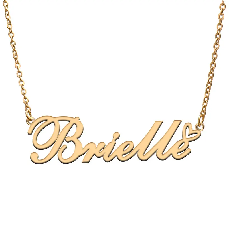 Brielle with Love Heart Name Necklace for Women Stainless Steel Jewelry Nameplate Pendant Femme Mother Child Girls Gift
Brielle with Love Heart Name Necklace for Women Stainless Steel Jewelry Nameplate Pendant Femme Mother Child Girls Gift