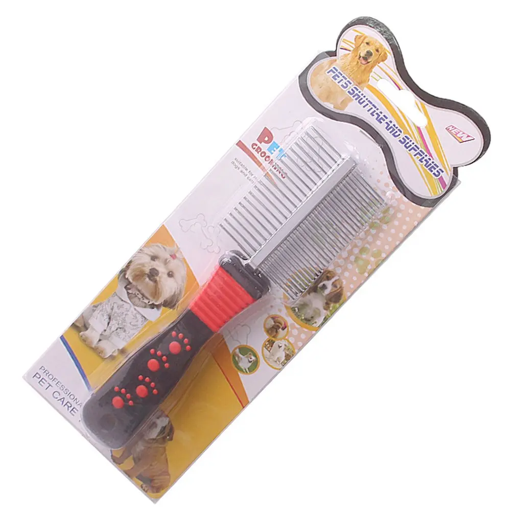 Durable And Practical Dog Grooming Double-row Comb Metal Double-sided Stainless Steel Silicone Comb
Durable And Practical Dog Grooming Double-row Comb Metal Double-sided Stainless Steel Silicone Comb