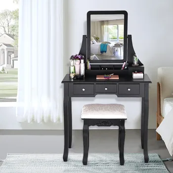 Simple Bedroom Makeup Dresser With Drawer Storage Space Wood Dressing Cabinet Mirror Table Drawers Stool#H
Simple Bedroom Makeup Dresser With Drawer Storage Space Wood Dressing Cabinet Mirror Table Drawers Stool#H