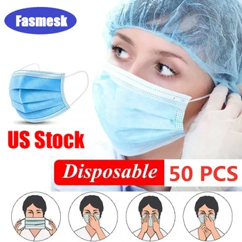 Fasmesk 50/100 Disposable Face Mask 3-Ply Protective Non-woven Elastic Safety Mouth MasksSoft Breathable Hygiene Anti Dust Mask
Fasmesk 50/100 Disposable Face Mask 3-Ply Protective Non-woven Elastic Safety Mouth MasksSoft Breathable Hygiene Anti Dust Mask