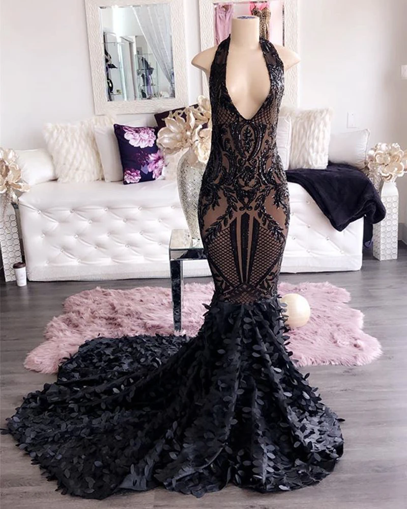 Black Mermaid Long Prom Dresses 2020 Sexy V-neck Sequin Top Flowers African Black Women Girl Prom Dress
Black Mermaid Long Prom Dresses 2020 Sexy V-neck Sequin Top Flowers African Black Women Girl Prom Dress