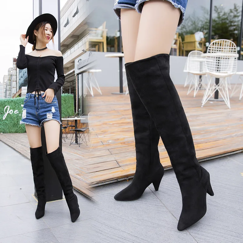 2018 Autumn And Winter Europe And America New Style Boots High Heel Thin Heeled Pointed-Toe Elasticity Boots Large Size Over-t
2018 Autumn And Winter Europe And America New Style Boots High Heel Thin Heeled Pointed-Toe Elasticity Boots Large Size Over-t