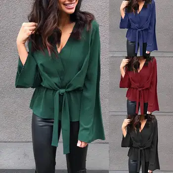 New Spring Autumn Women Solid Color Knotted Loose V Neck Long Sleeve Blouse Top
New Spring Autumn Women Solid Color Knotted Loose V Neck Long Sleeve Blouse Top