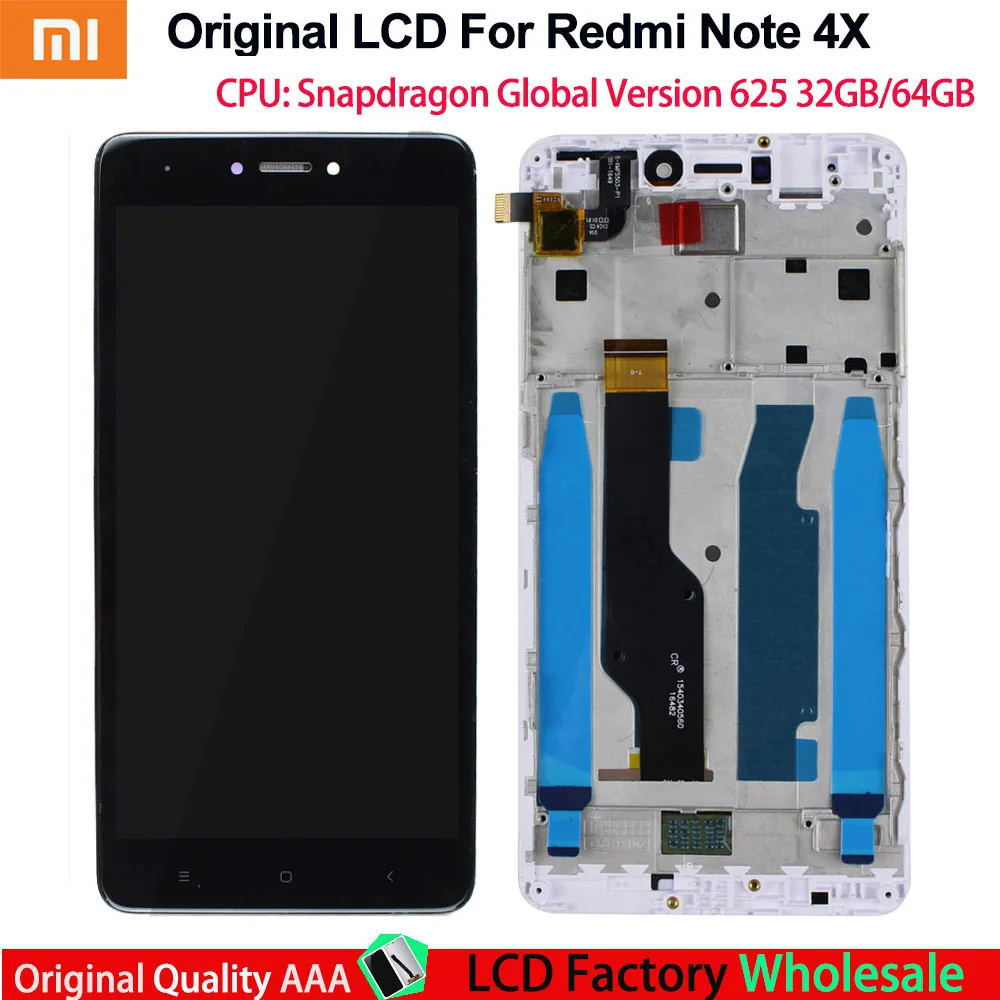 Snapdragon 625 Original Display For XIAOMI Redmi Note 4X LCD Touch Screen With Frame For Redmi Note 4 Global LCD Display Parts
Snapdragon 625 Original Display For XIAOMI Redmi Note 4X LCD Touch Screen With Frame For Redmi Note 4 Global LCD Display Parts