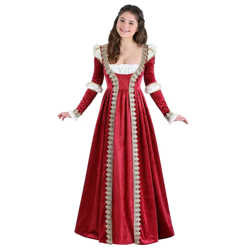 

Halloween Masquerade Medieval Retro Palace Queen Costume Carnival Party Renaissance Princess Cosplay Dress